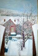 Anita Ree Wimbledon snowscape USA oil painting artist